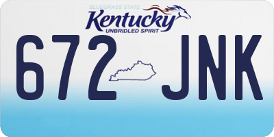 KY license plate 672JNK