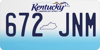 KY license plate 672JNM