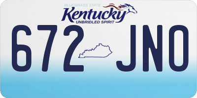 KY license plate 672JNO