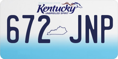 KY license plate 672JNP