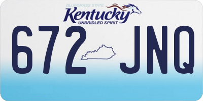 KY license plate 672JNQ