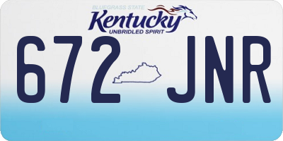 KY license plate 672JNR