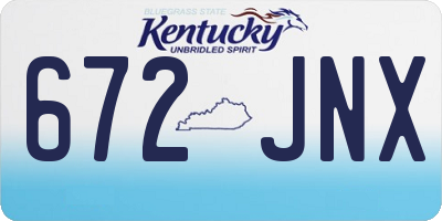 KY license plate 672JNX