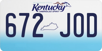 KY license plate 672JOD