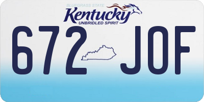 KY license plate 672JOF