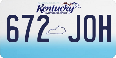 KY license plate 672JOH