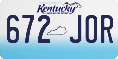 KY license plate 672JOR