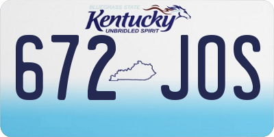 KY license plate 672JOS