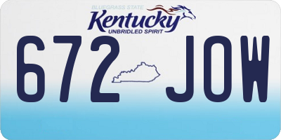 KY license plate 672JOW
