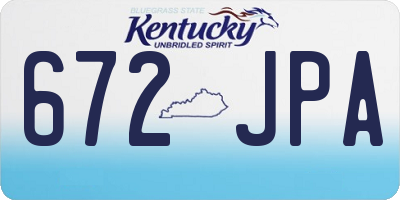 KY license plate 672JPA