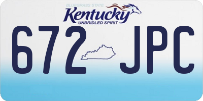 KY license plate 672JPC