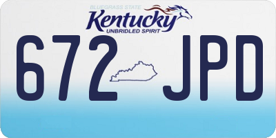 KY license plate 672JPD