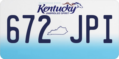 KY license plate 672JPI