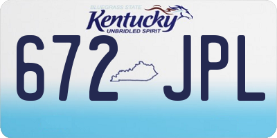 KY license plate 672JPL