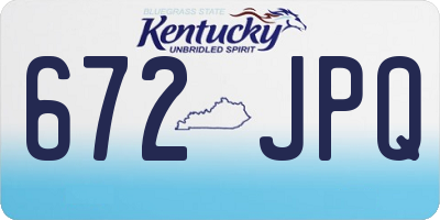 KY license plate 672JPQ
