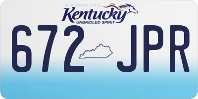 KY license plate 672JPR