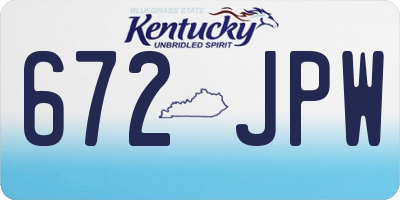 KY license plate 672JPW