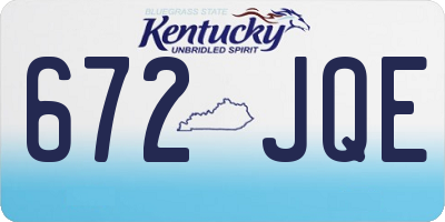 KY license plate 672JQE