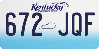 KY license plate 672JQF