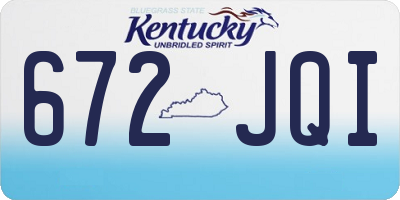 KY license plate 672JQI
