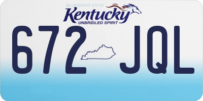 KY license plate 672JQL