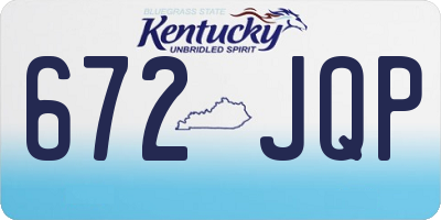 KY license plate 672JQP