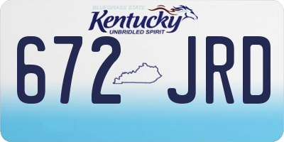 KY license plate 672JRD