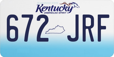 KY license plate 672JRF