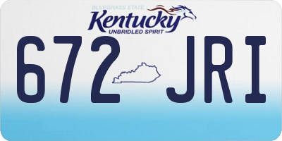KY license plate 672JRI