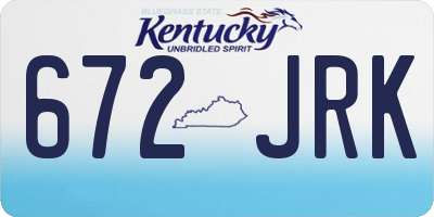 KY license plate 672JRK