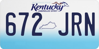 KY license plate 672JRN
