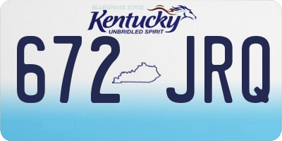 KY license plate 672JRQ