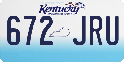 KY license plate 672JRU