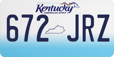 KY license plate 672JRZ