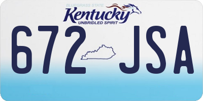 KY license plate 672JSA
