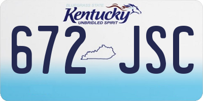 KY license plate 672JSC