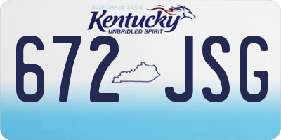 KY license plate 672JSG
