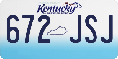 KY license plate 672JSJ