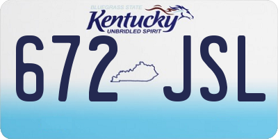 KY license plate 672JSL