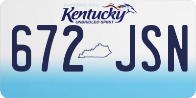 KY license plate 672JSN