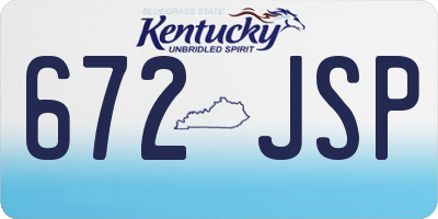 KY license plate 672JSP