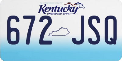 KY license plate 672JSQ
