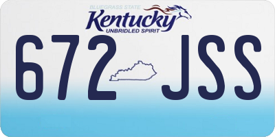 KY license plate 672JSS