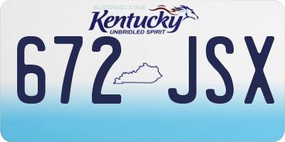 KY license plate 672JSX