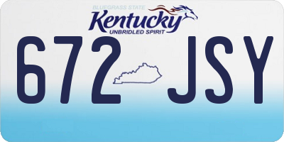 KY license plate 672JSY