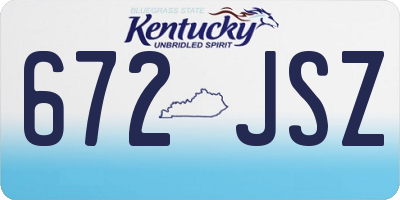 KY license plate 672JSZ