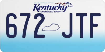 KY license plate 672JTF