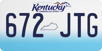 KY license plate 672JTG