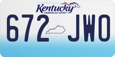 KY license plate 672JWO