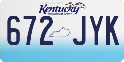 KY license plate 672JYK